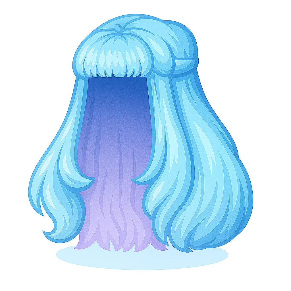 Peruca Azul da Caçadora