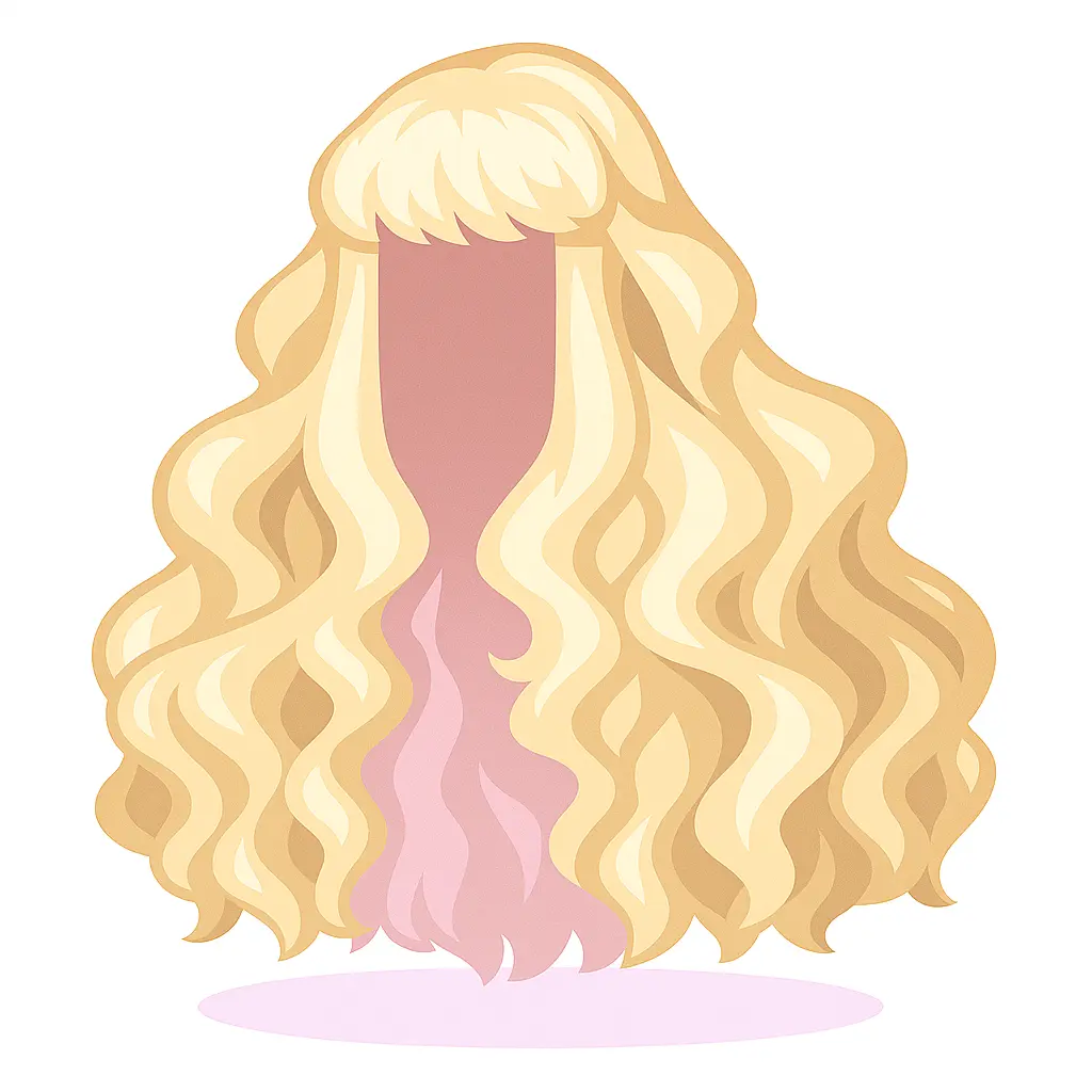 Peruca Ondulada de Platina