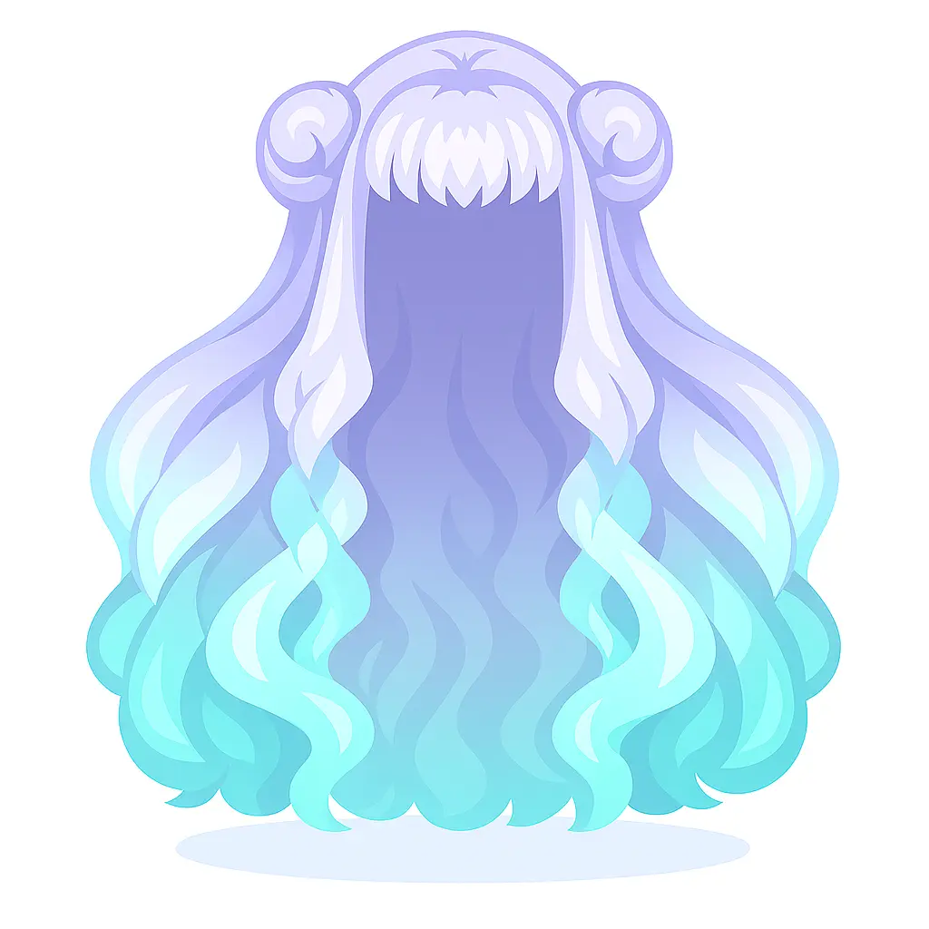 Penteado Ondulado Azul Prateado