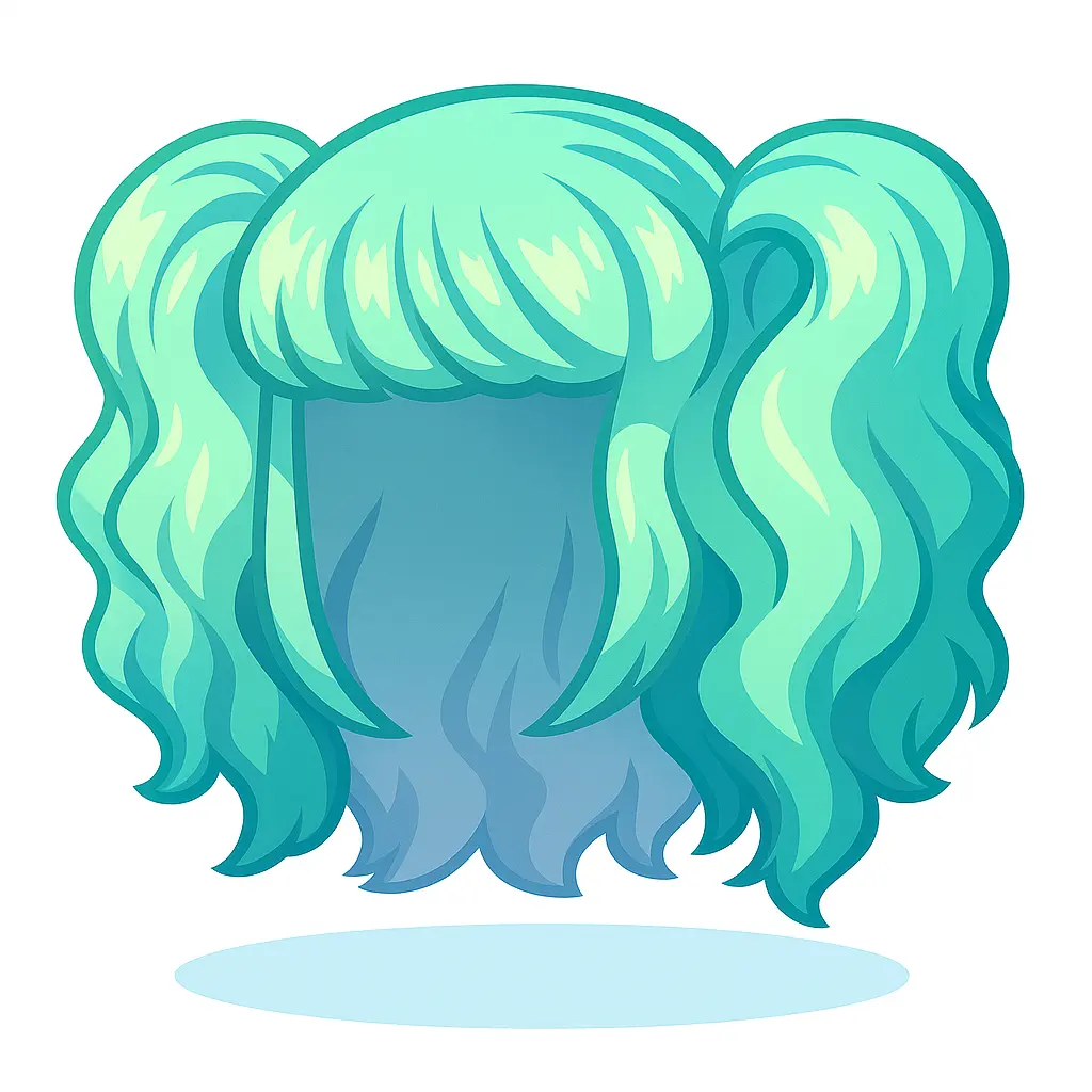 Peruca Turquesa de Waifu