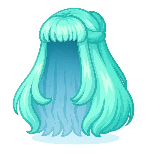 Peruca Turquesa da Caçadora