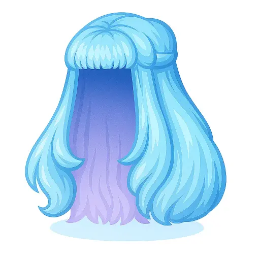 Peruca Azul da Caçadora