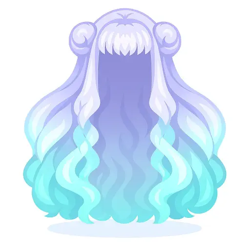 Penteado Ondulado Azul Prateado