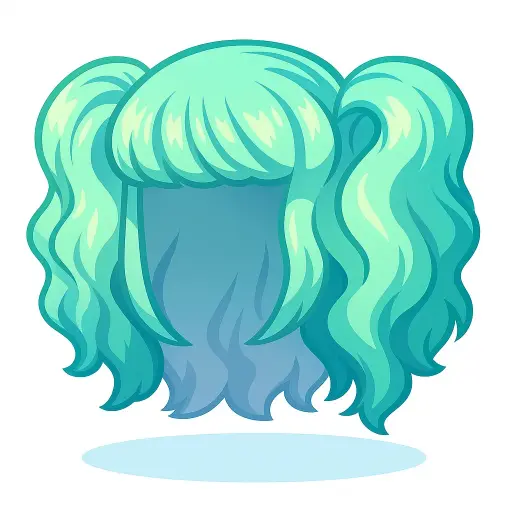 Peruca Turquesa de Waifu